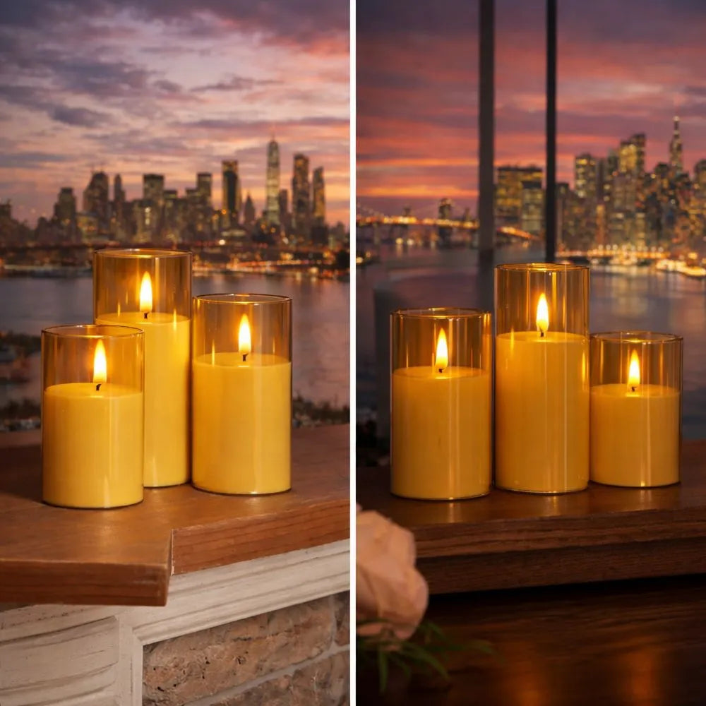 Velas LED Realistas sin Llama con Control Remoto (Pack x3)