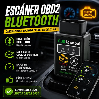 Escáner Bluetooth Para Carro | Detecta Fallas Y Muestra El Problema En Tu Celular |