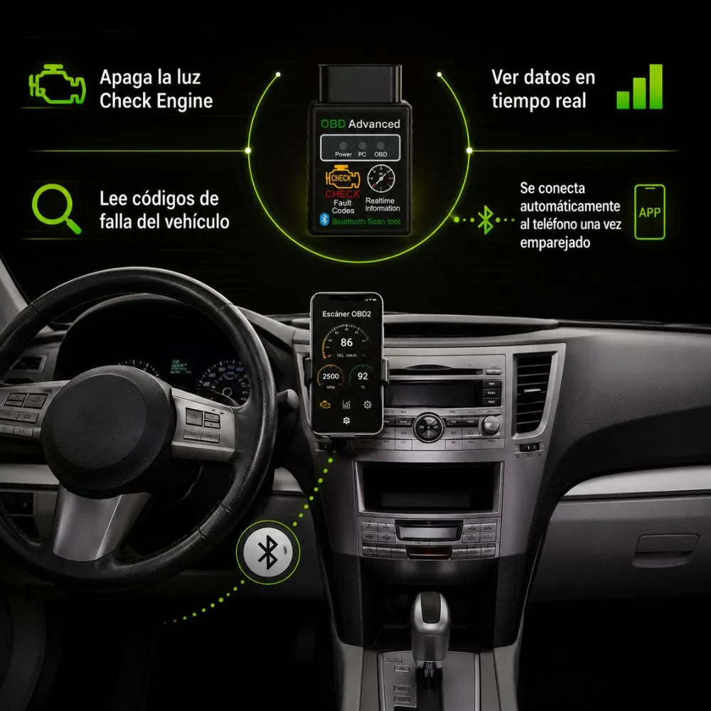 Escáner Bluetooth Para Carro | Detecta Fallas Y Muestra El Problema En Tu Celular |